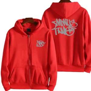 Minus Two Zip Up Red Hoodie