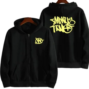 Minus Two Zip Up Yellow Black Hoodie